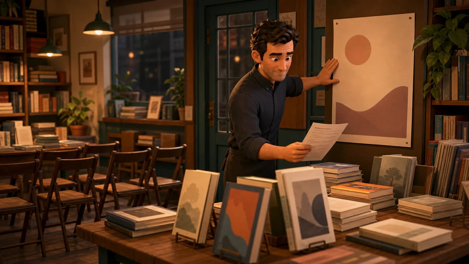 Illustration comics du cas d’usage Invités, jauge, livres, relance et accueil alignés