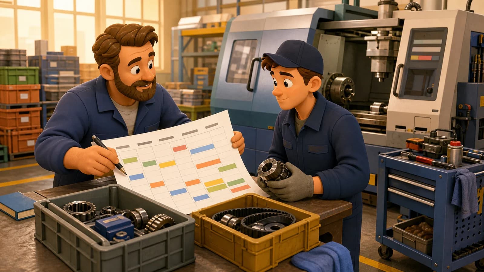 Comic illustration for the Prevent stoppages, parts issues and interventions use case