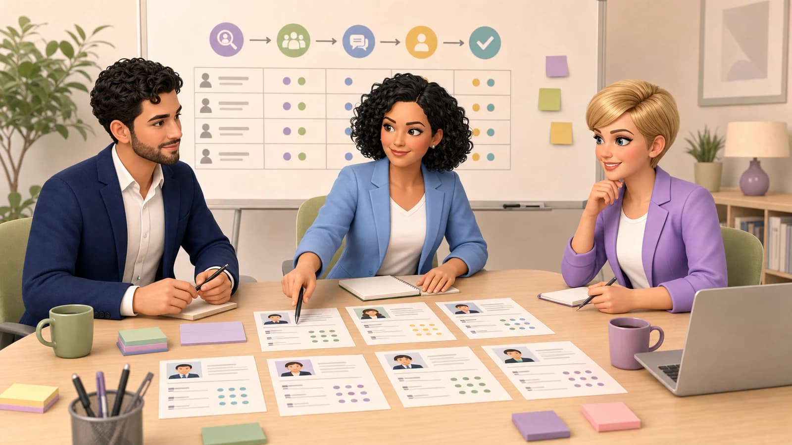 Comic illustration for the Align the team before interviews use case