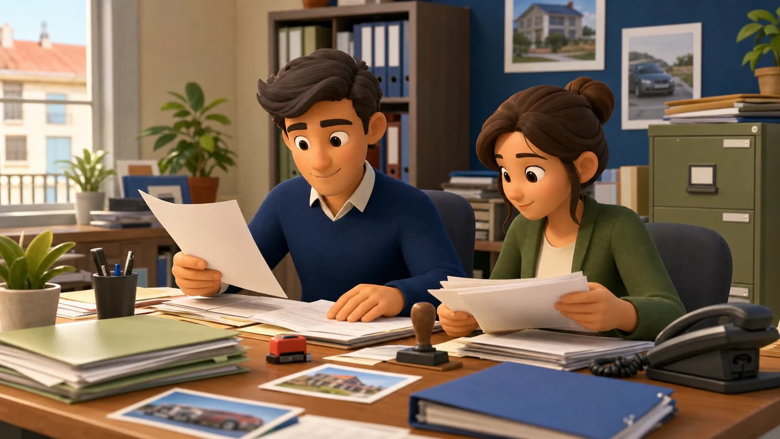 Illustration comics du cas d’usage Classer sinistres, attestations et renouvellements